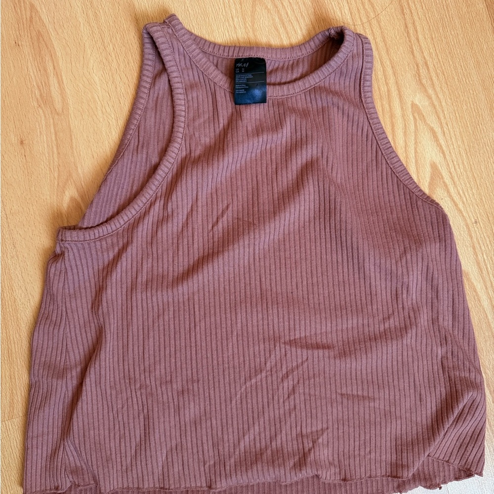 H&M Chocolate Ribbed Tank Top